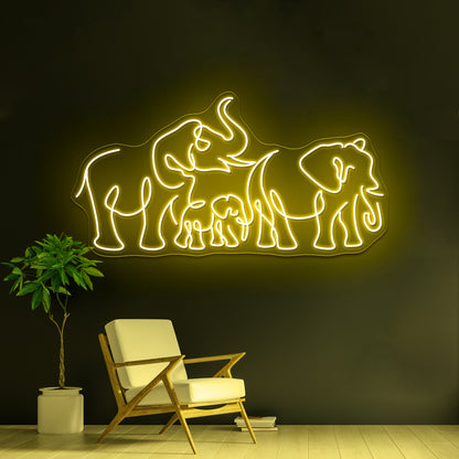 Elephants Art Wall Artwork Neon Signs