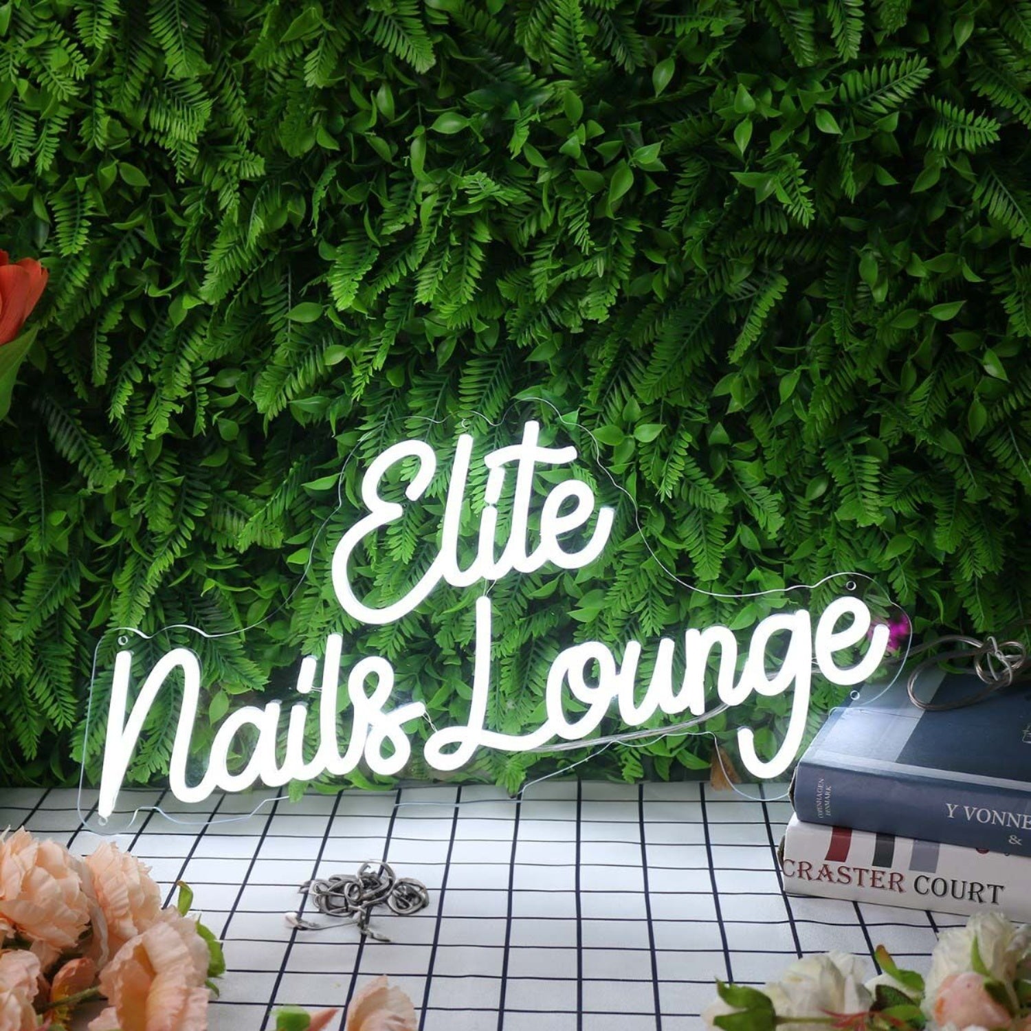 Elite Nails Lounge White Led Neon Sign | Shineneon