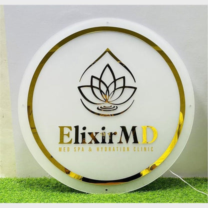 Elixir Md Acrylic Business Logo Sign - Shineneon