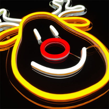 Elk Head Led Neon Lamp For Home Decor Offices Bars | Shineneon