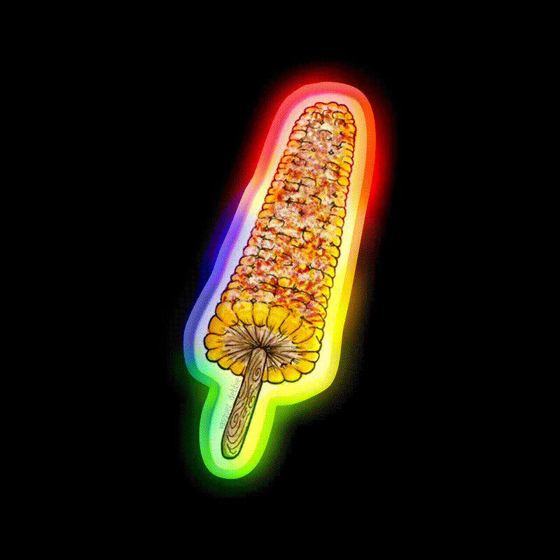 Elote Snack Food Led Neon Sign For Snack Room Rgb Color - LED neon sign close-up detail