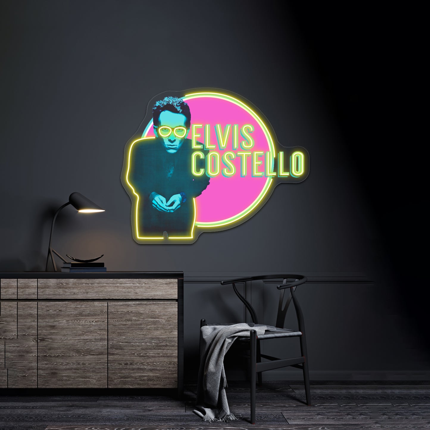 Elvis Costello Pop Artwork Custom Neon Led Sign