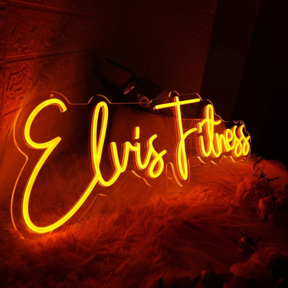 Elvis Fitness Orange Led Neon Sign - Shineneon