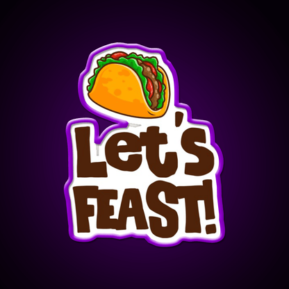 Elyse Myers Lets Feast Taco Led Neon Sign Mexican Food Sign Rgb Color - Shineneon