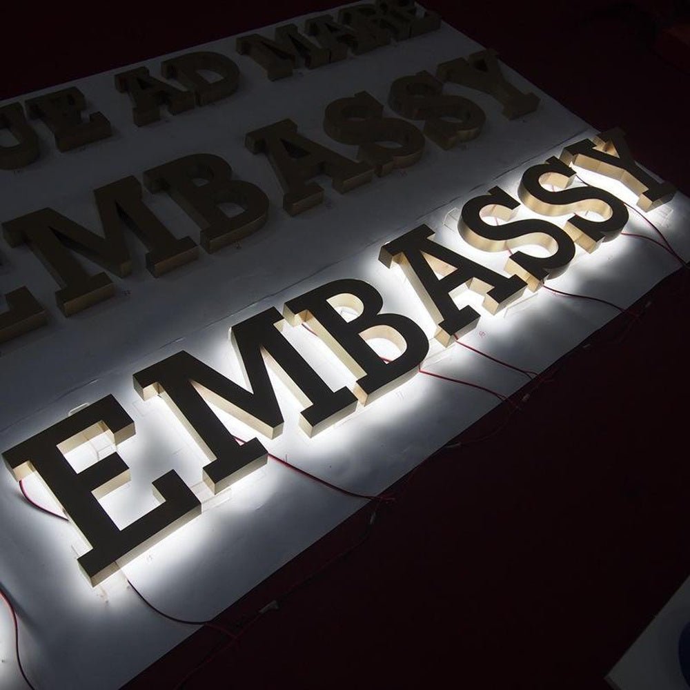 Embassy 3D Backlit Letters Business Metal Led Sign - Shineneon