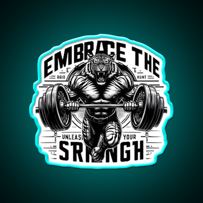 Embrace The Strength Gym Fitness Led Neon Sign Rgb Color - Size and dimension reference