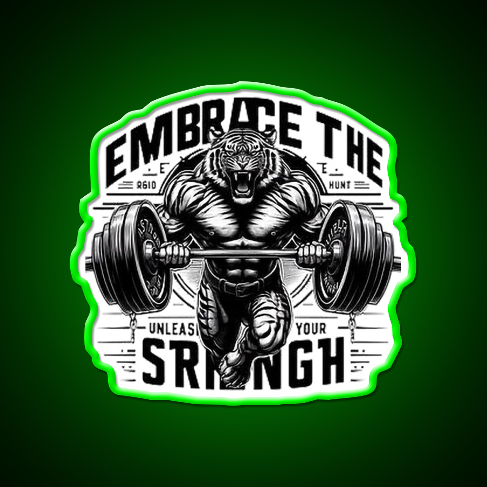 Embrace The Strength Gym Fitness Led Neon Sign Rgb Color - LED neon sign view 8