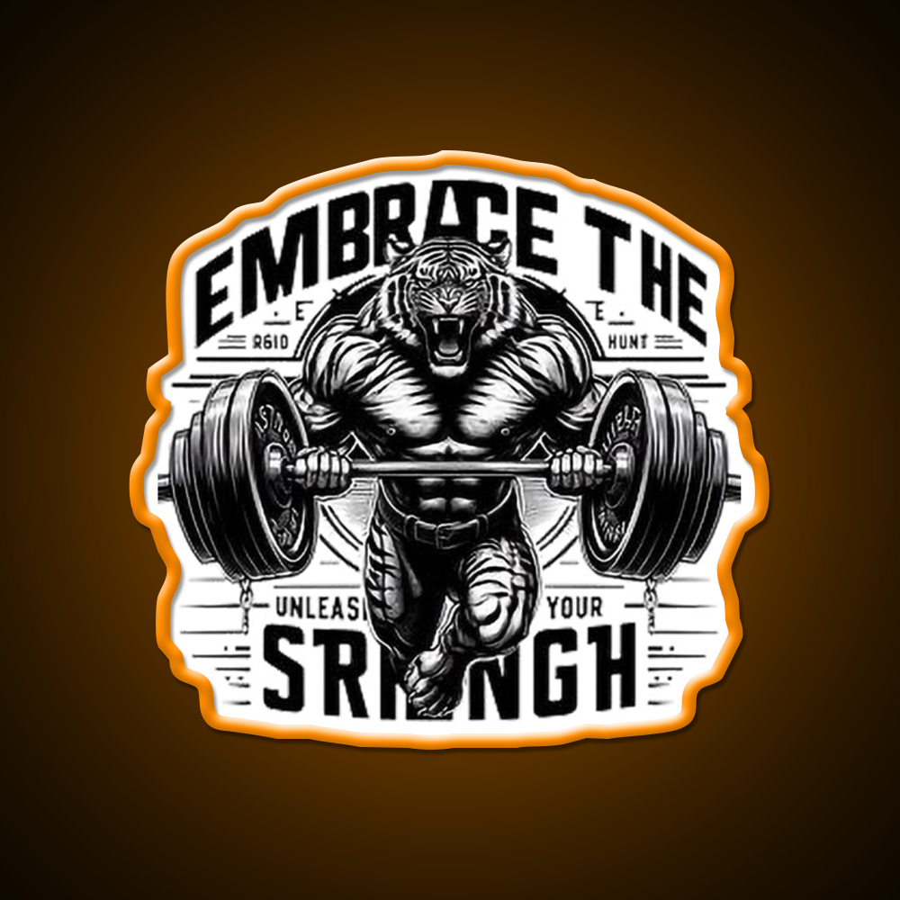 Embrace The Strength Gym Fitness Led Neon Sign Rgb Color - LED neon sign view 6