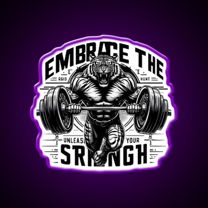 Embrace The Strength Gym Fitness Led Neon Sign Rgb Color - LED neon sign view 9
