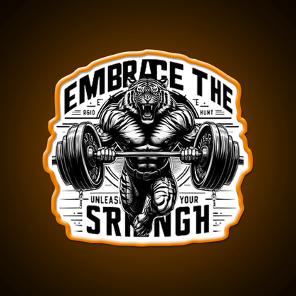 Embrace The Strength Gym Fitness Led Neon Sign Rgb Color - Shineneon