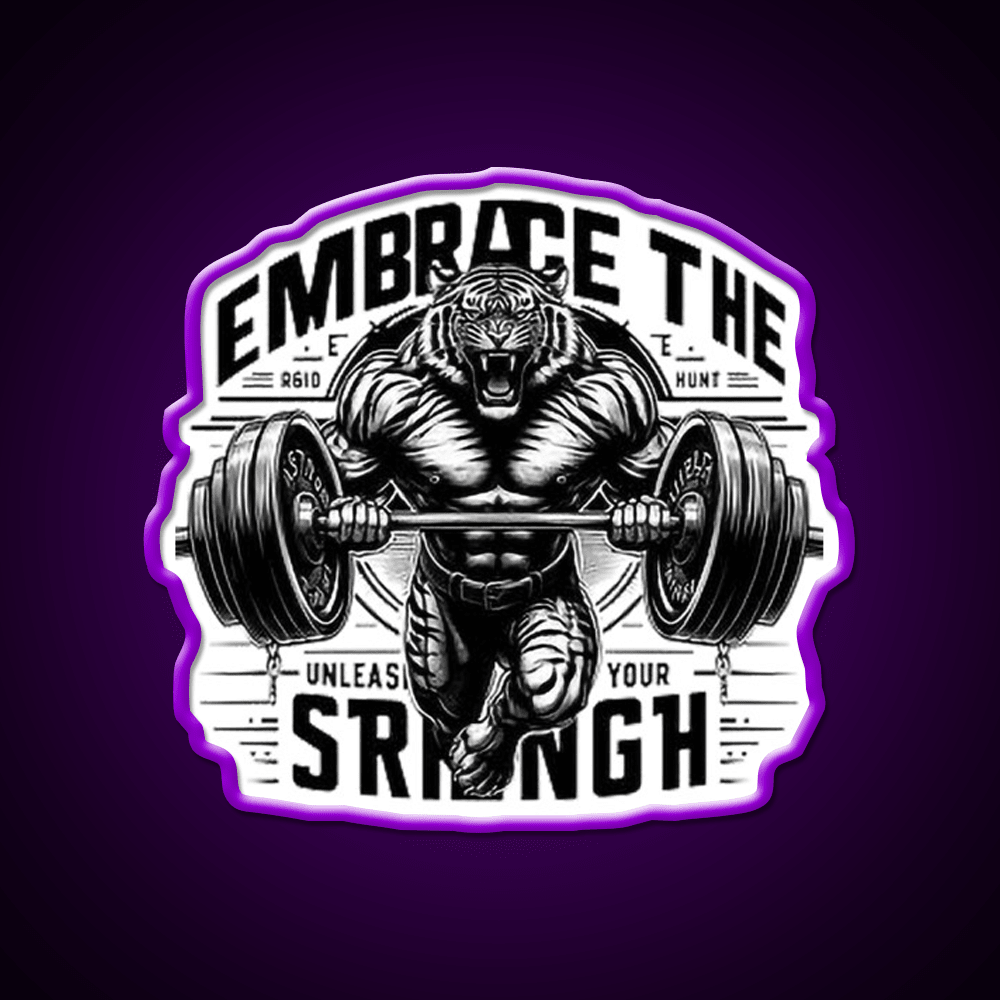 Embrace The Strength Gym Fitness Led Neon Sign Rgb Color - Shineneon