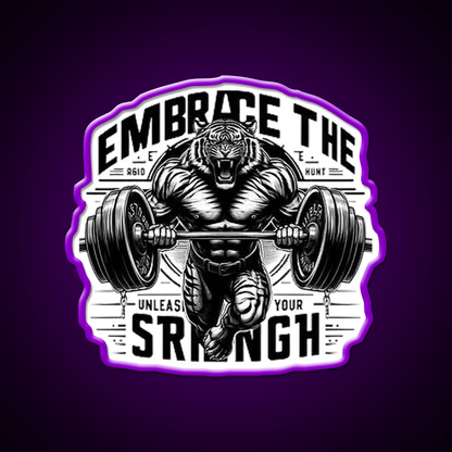 Embrace The Strength Gym Fitness Led Neon Sign Rgb Color - Shineneon