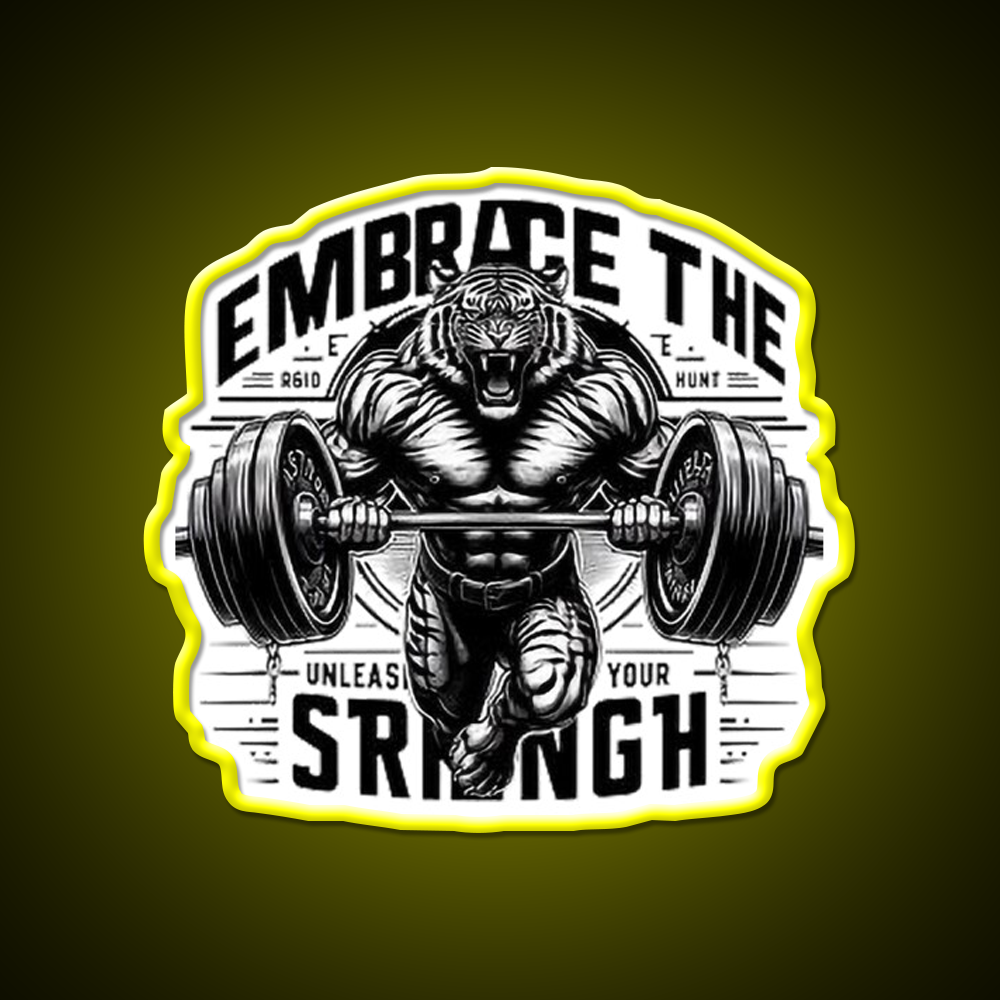 Embrace The Strength Gym Fitness Led Neon Sign Rgb Color - LED neon sign view 7