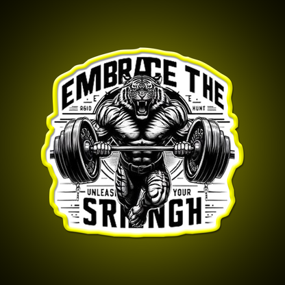 Embrace The Strength Gym Fitness Led Neon Sign Rgb Color - LED neon sign view 7
