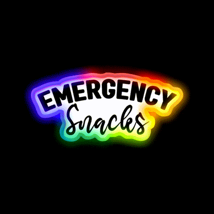 Emergency Snacks Zipper Pouch Snack Food Led Neon Sign Rgb Color - LED neon sign close-up detail