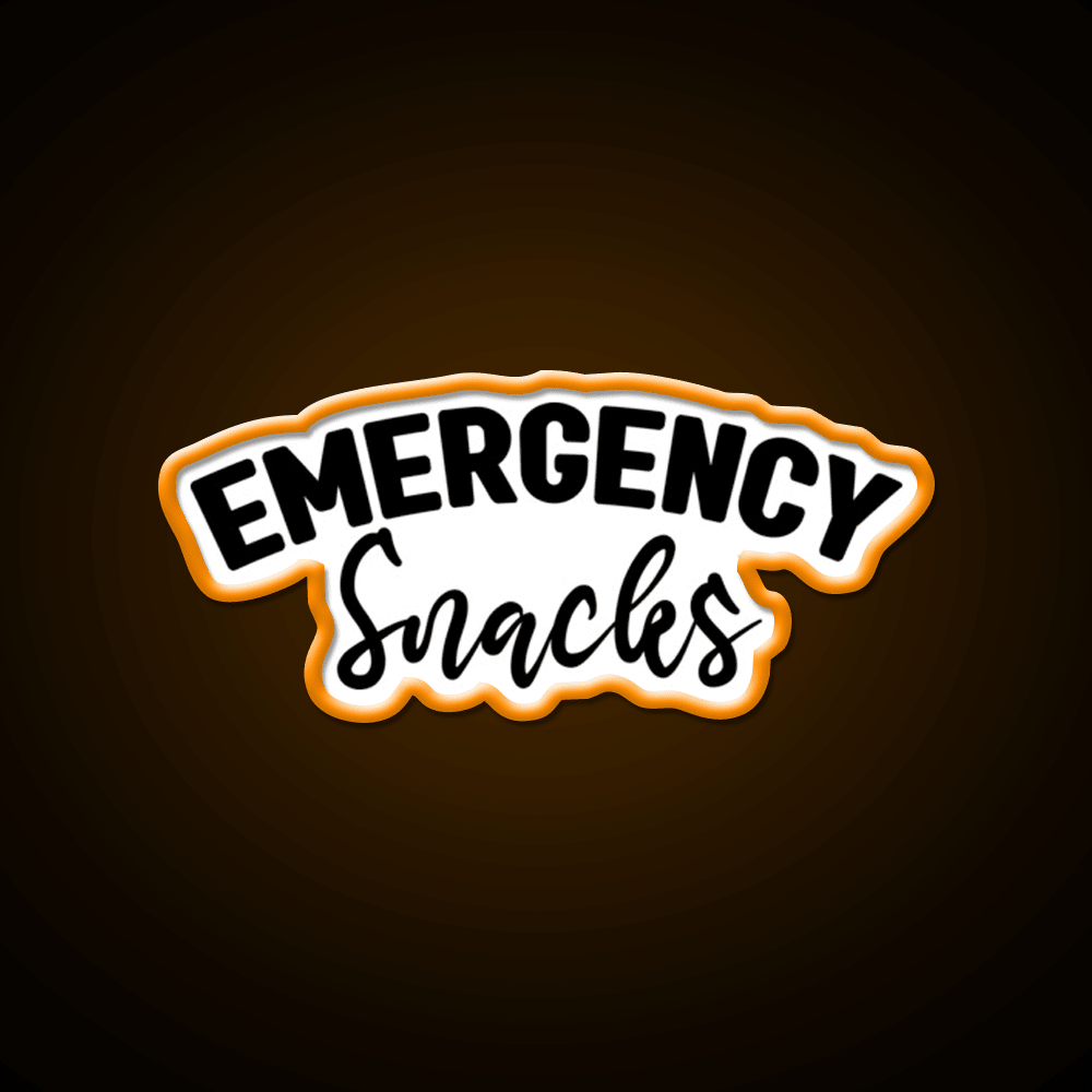 Emergency Snacks Zipper Pouch Snack Food Led Neon Sign Rgb Color - Shineneon