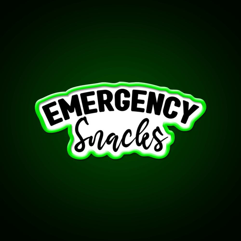 Emergency Snacks Zipper Pouch Snack Food Led Neon Sign Rgb Color - Shineneon
