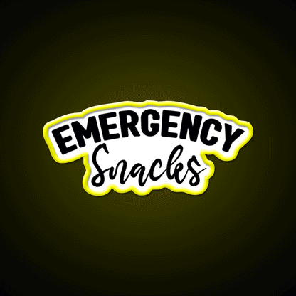 Emergency Snacks Zipper Pouch Snack Food Led Neon Sign Rgb Color - Custom LED neon sign front view