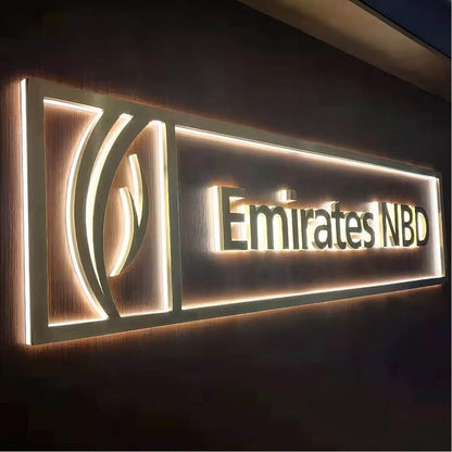 Emirates Nbd 3D Backlit Letters Business Metal Led Sign - Shineneon