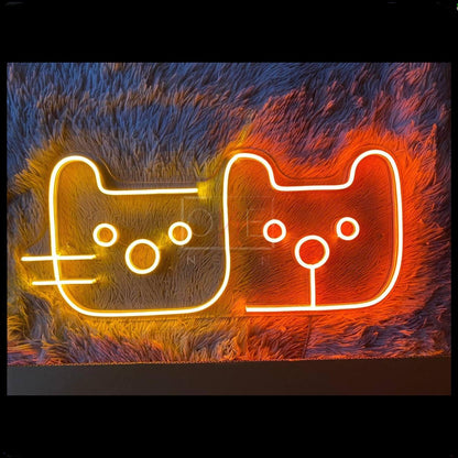 Emoji Cat Dual-Tone Led Neon Sign For Indoor Home Decor | Shineneon