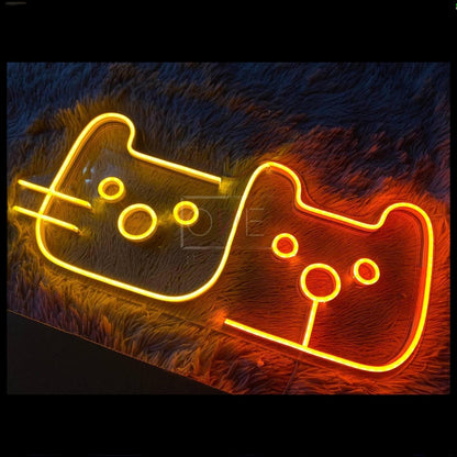 Emoji Cat Dual-Tone Led Neon Sign For Indoor Home Decor | Shineneon