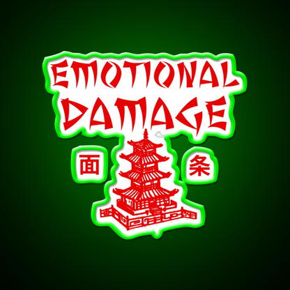 Emotional Damage Led Neon Sign Chinese Food Rgb Color