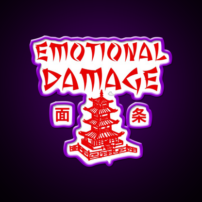 Emotional Damage Led Neon Sign Chinese Food Rgb Color