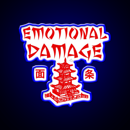 Emotional Damage Led Neon Sign Chinese Food Rgb Color - Shineneon