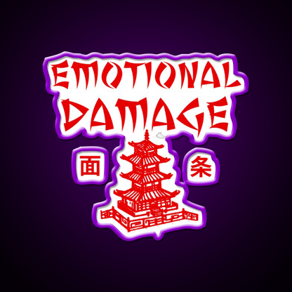Emotional Damage Led Neon Sign Chinese Food Rgb Color - Shineneon