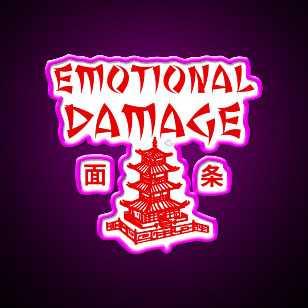 Emotional Damage Led Neon Sign Chinese Food Rgb Color - Shineneon