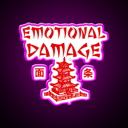 Emotional Damage Led Neon Sign Chinese Food Rgb Color - Shineneon