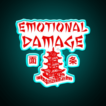 Emotional Damage Led Neon Sign Chinese Food Rgb Color - Shineneon