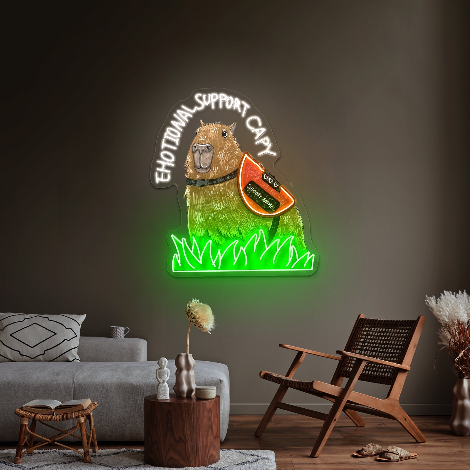 Emotional Support Capy Capybara Neon Signs Home Led Signage - Shineneon
