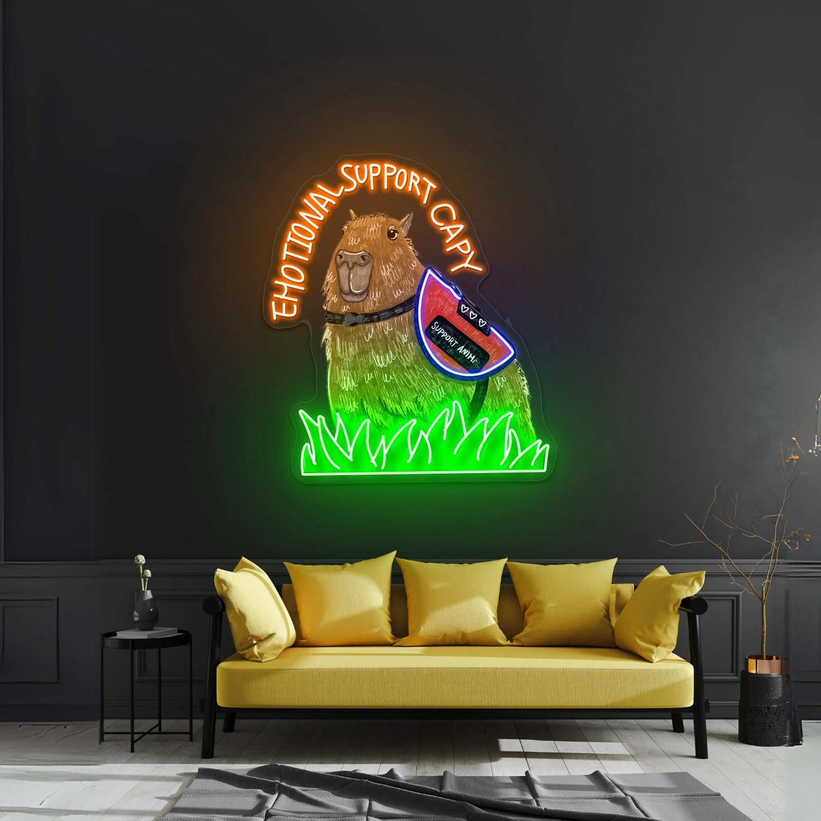 Emotional Support Capy Capybara Neon Signs Home Led Signage - Shineneon