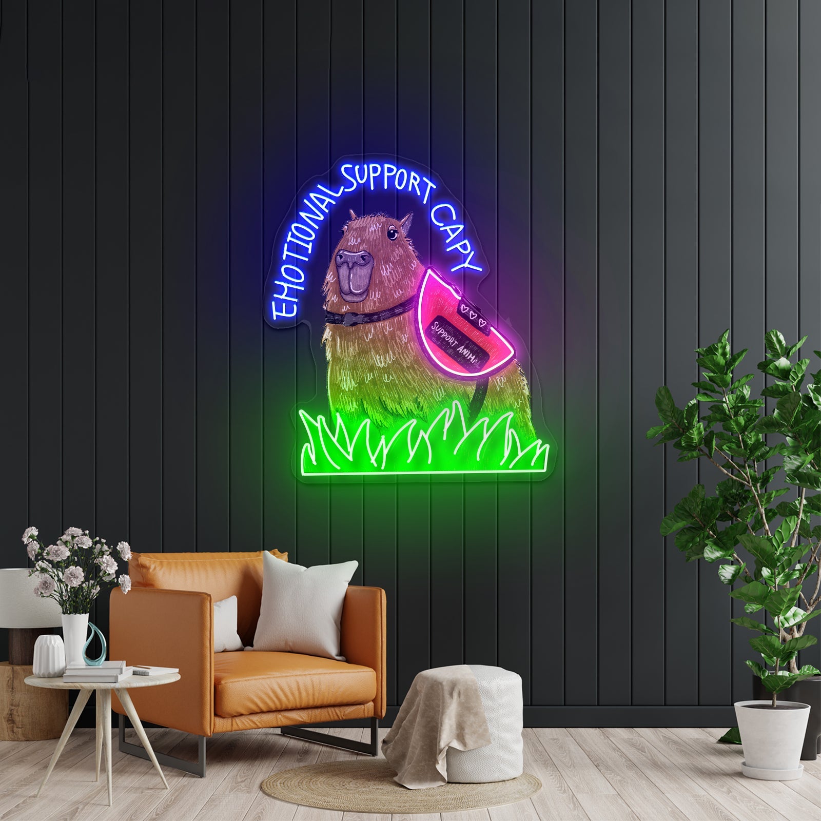 Emotional Support Capy Capybara Neon Signs Home Led Signage - Shineneon