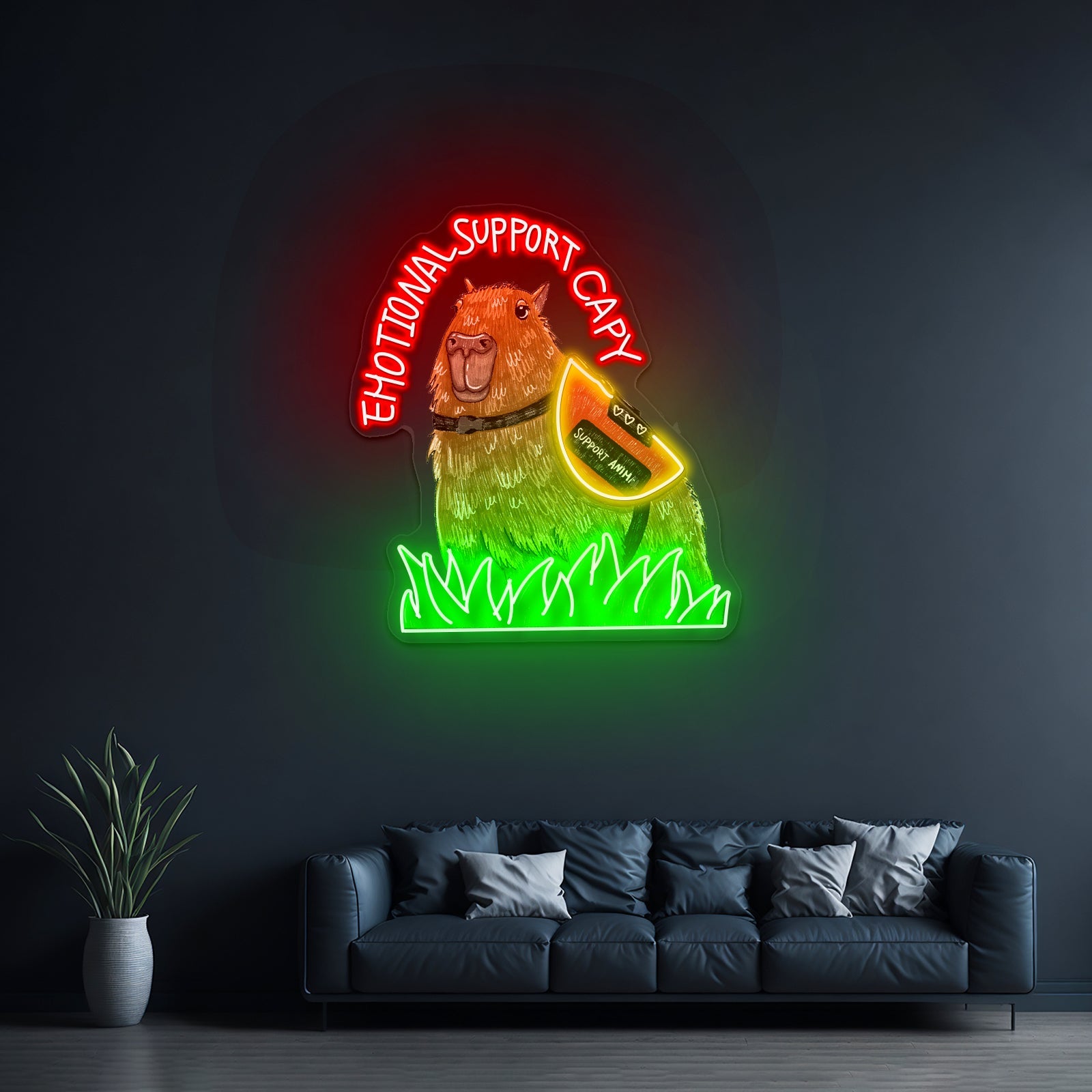 Emotional Support Capy Capybara Neon Signs Home Led Signage - Shineneon