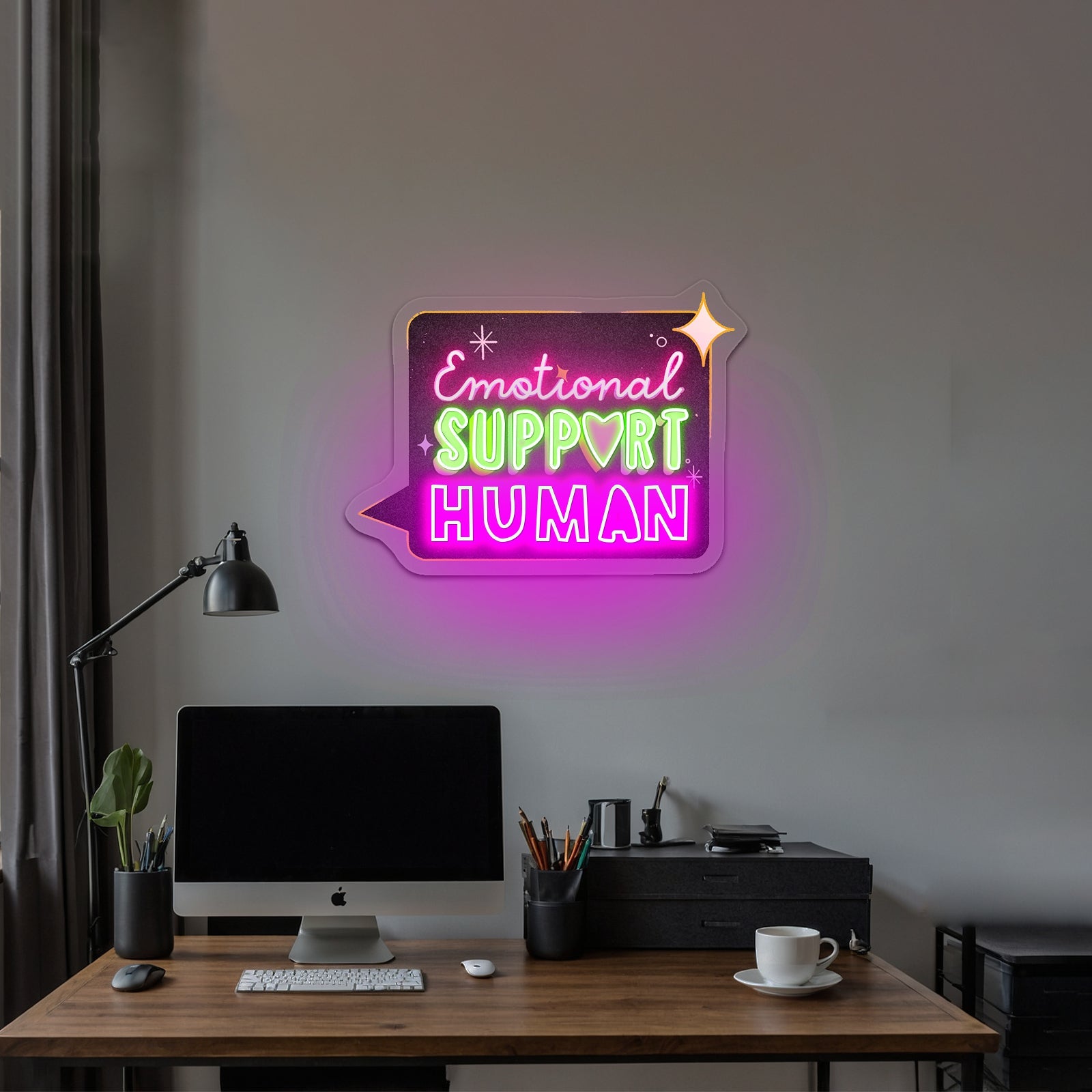 Emotional Support Human Neon Signs Led Signs For Room - Shineneon