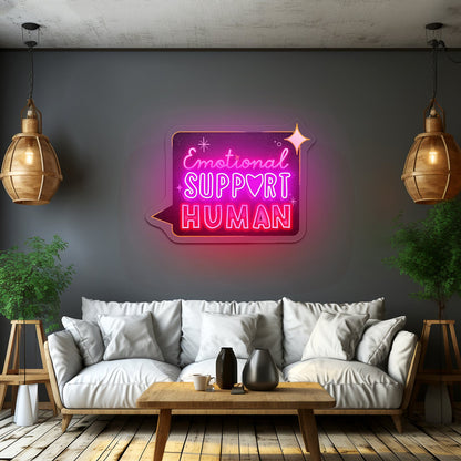 Emotional Support Human Neon Signs Led Signs For Room - Shineneon