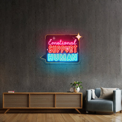 Emotional Support Human Neon Signs Led Signs For Room - Shineneon