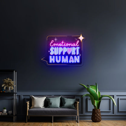 Emotional Support Human Neon Signs Led Signs For Room - Shineneon