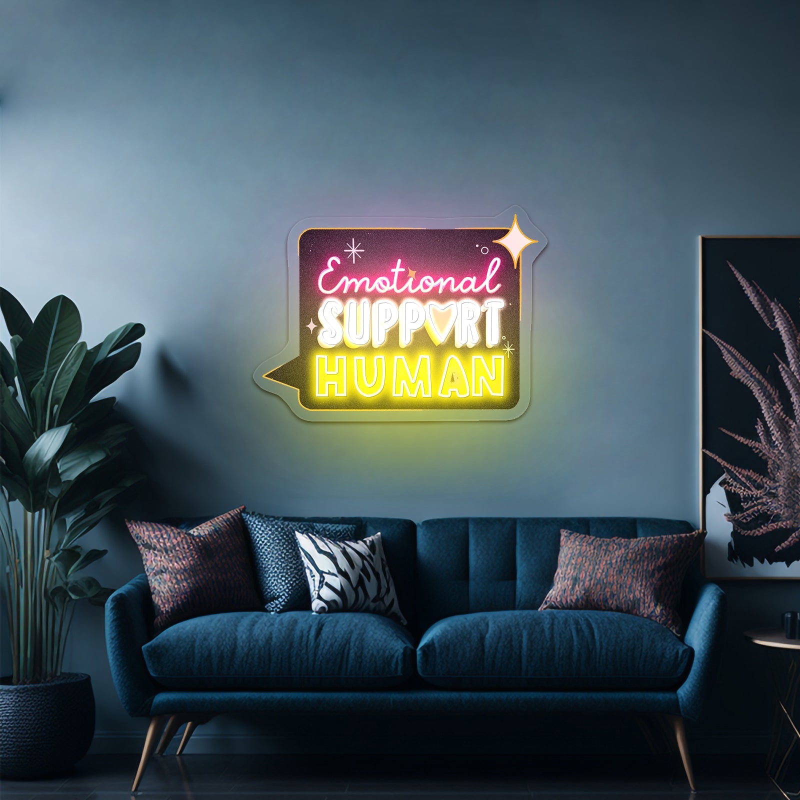 Emotional Support Human Neon Signs Led Signs For Room - Shineneon