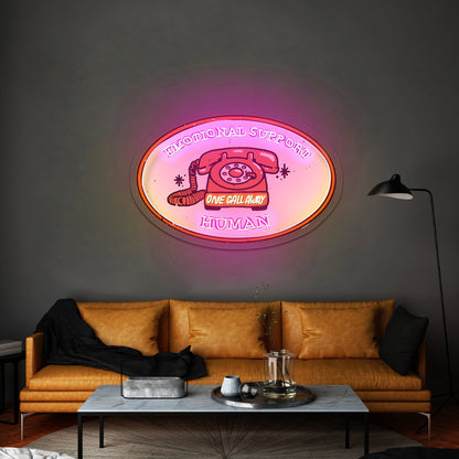 Emotional Support Human Phone Led Signs For Business - Shineneon