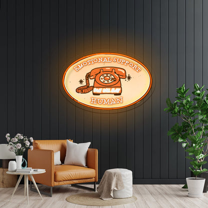 Emotional Support Human Phone Led Signs For Business - Shineneon