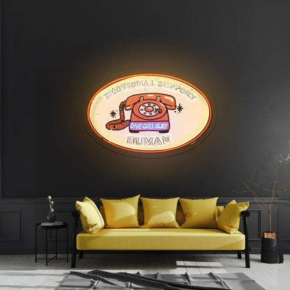 Emotional Support Human Phone Led Signs For Business - Shineneon