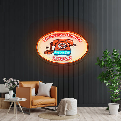 Emotional Support Human Phone Led Signs For Business - Shineneon