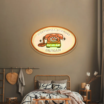 Emotional Support Human Phone Led Signs For Business