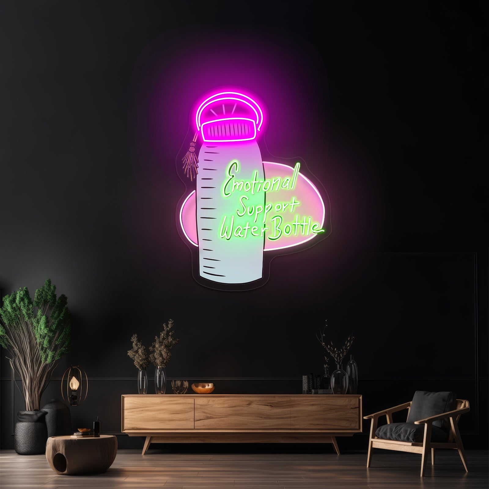 Emotional Support Water Bottle Neon Light Signs Custom - Shineneon