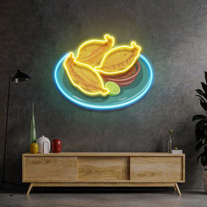 Empanada Cartoon Food Uv Printed Led Neon Sign For Restaurant Home Decor | Shineneon