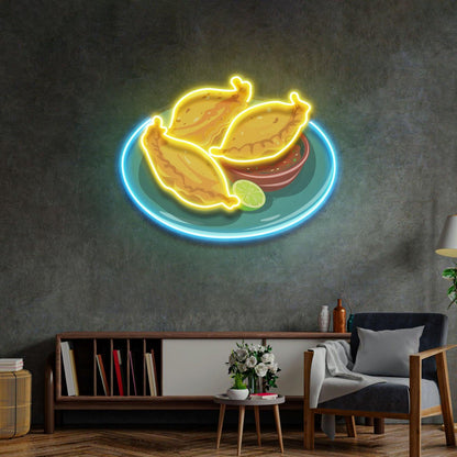 Empanada Cartoon Food Uv Printed Led Neon Sign For Restaurant Home Decor | Shineneon