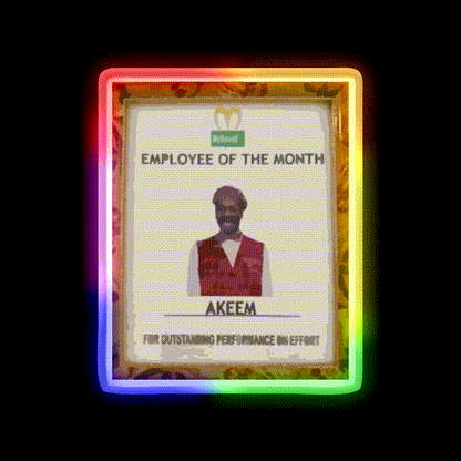 Employee Of The Month Barber Shop Haircut Led Neon Sign - LED neon sign close-up detail